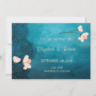 Reserve A Data Chique Elegante Adorno Floral Vintage Salve O Dia