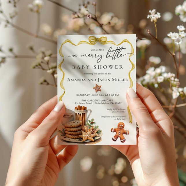 Reserve A Data Chuva de Bebê Blue Christmas elegante neutro doura (Criador carregado)