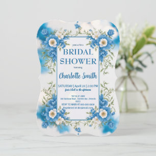 Reserve A Data chuva de noiva antiga em Chinoiserie azul e branco