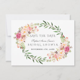 Reserve A Data Chuva de Noiva com Grinalda Floral em Aquarela