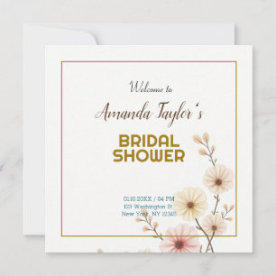 Reserve A Data Chuva de Noiva Minimalista Cor Dourada e Branca