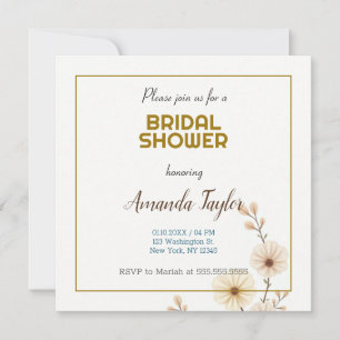 Reserve A Data Chuva de Noiva Minimalista Cor Dourado Branco
