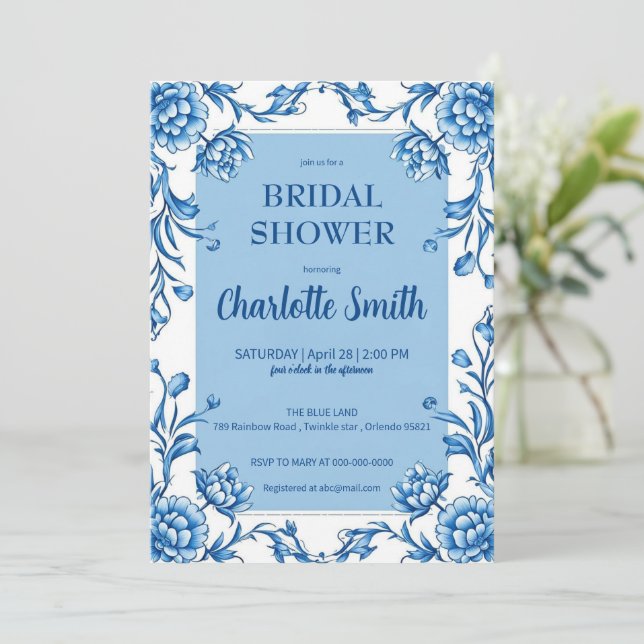 Reserve A Data Chuveiro de noiva antigo simples moderno Chinoiser (Em pé/Frente)