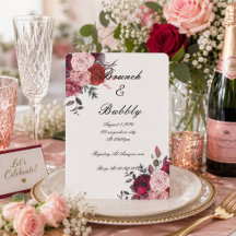 Chuveiro Nupcial Floral Rosa e Borgonha