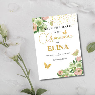 Reserve A Data Cintura verde cor de água, cor de rosa, floral Qui