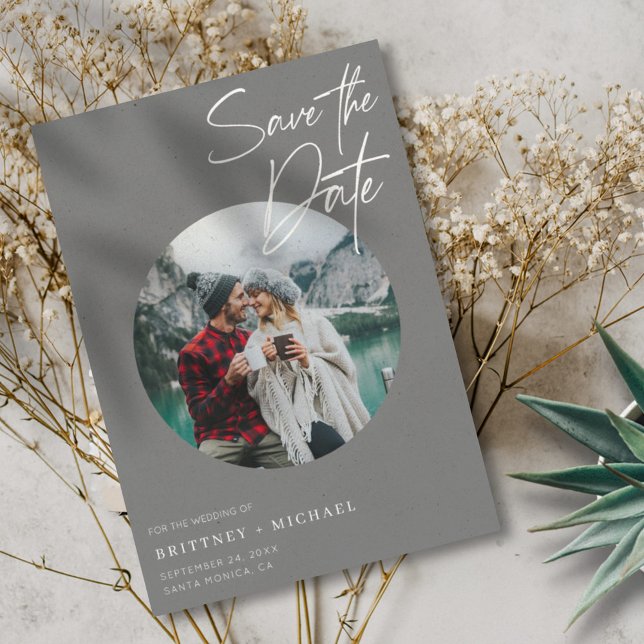 Reserve A Data Cinza de Foto Moderna (Criador carregado)