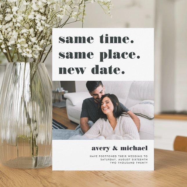 Reserve A Data Cinza | Foto de adiamento de casamento moderno (Criador carregado)