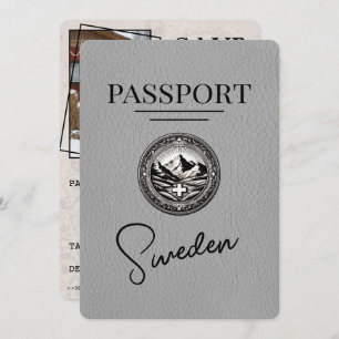 Reserve A Data Cinza Passaporte De Suecia Salvar A Data