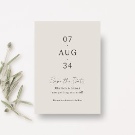 Reserve A Data Cinza Pombo | Chic Save the Date Casamento Minimal