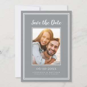 Reserve A Data Cinza Simple Wedding Noivado Picture Modern