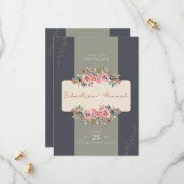 Reserve A Data Cinzas E Creme Vintage Decorative Salvar A Data