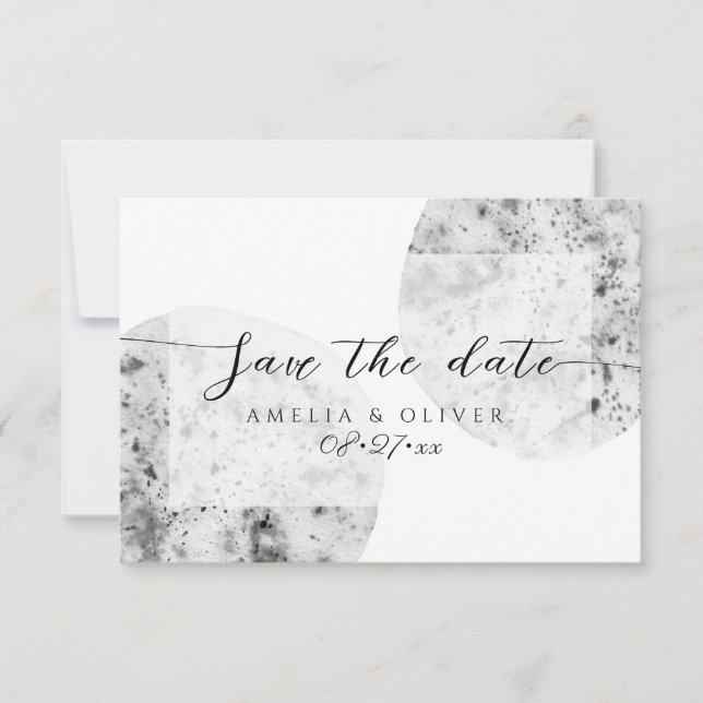 Reserve A Data Cinzas minimalistas | Casamento (Frente)