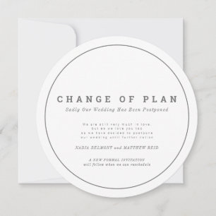 Reserve A Data Circular de mudança de planos de evento de casamen