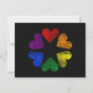Reserve A Data Círculo Arco-íris de Corações Amor Orgulho Gay LGB