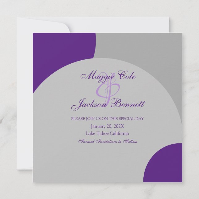 Reserve A Data Círculo Moderno Salvar a Data (Verso)