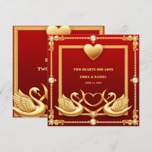 Reserve A Data Cisne Casamento Decoração Casal Ouro Vermelho 💍