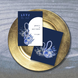 Reserve A Data Cisne Elegante e Bonito em Casamento Azul Marinho