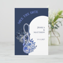 Reserve A Data Cisne Elegante e Bonito em Casamento Azul Marinho