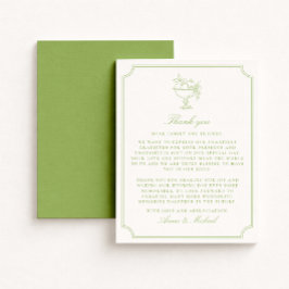 Reserve A Data Citrus Green Double Frame  Wedding Thank You card