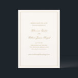 Reserve A Data Classic Border Ivory and Gold Timeless Wedding<br><div class="desc">A classic and timeless design.</div>