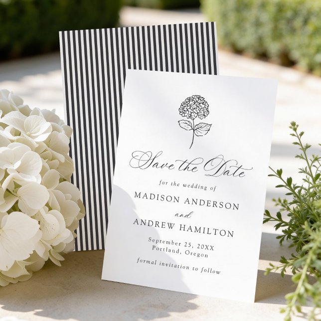 Reserve A Data Classic Charcoal Hydrangea Wedding (Criador carregado)