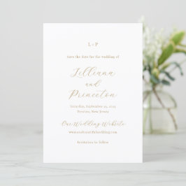 Reserve A Data Classic Neutral Monogram Elegant Wedding