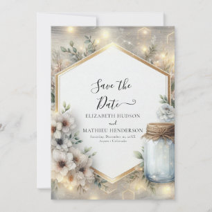 Reserve A Data Classic Romance Mason Jar Wedding
