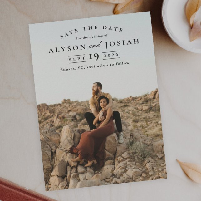 Reserve A Data Clássico Casamento Foto Elegante (Criador carregado)