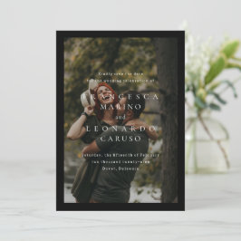 Reserve A Data Clássico Casamento Fotográfico Preto Simples