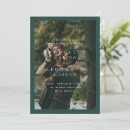 Reserve A Data Clássico Casamento Simples Fotográfico Verde Esmer