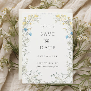 Reserve A Data Clássico Elegante Flor de Campo Casamento Salve a 