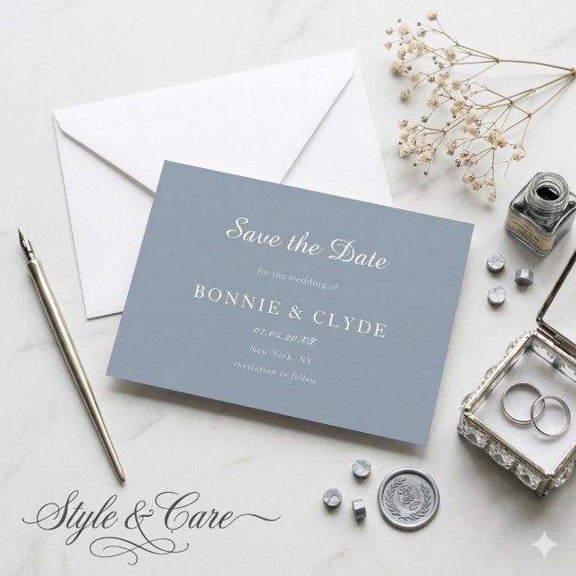 Reserve A Data Clássico Flat de Casamento Save the Date com Estil (Classic Flat Wedding Save the Date with Modern Style)