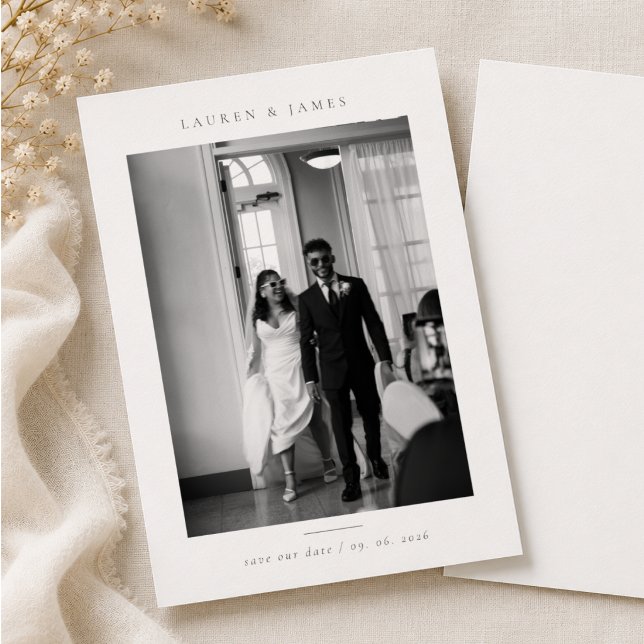 Reserve A Data Clássico Foto de Casamento Formal Save the Date (Criador carregado)