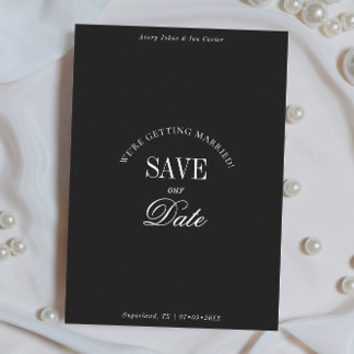 Reserve A Data Classy Black and White Elegant Save the Date Card