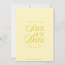 Reserve A Data Classy Butter Yellow Elegant Save the Date Card