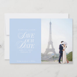 Reserve A Data Classy Pastel Blue Elegant Save the Date Card