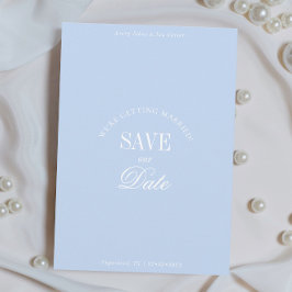 Reserve A Data Classy Pastel Blue Elegant Save the Date Card