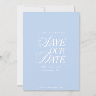 Reserve A Data Classy Pastel Blue Elegant Save the Date Card