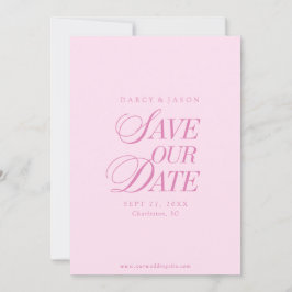 Reserve A Data Classy Pastel Pink Elegant Save the Date Card