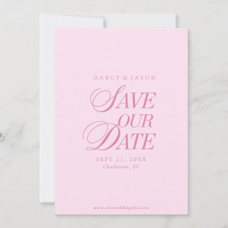 Reserve A Data Classy Pastel Pink Elegant Save the Date Card
