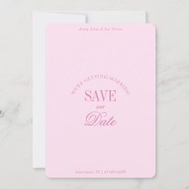 Reserve A Data Classy Pastel Pink Elegant Save the Date Card