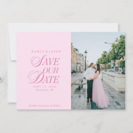Reserve A Data Classy Pastel Pink Elegant Save the Date Card
