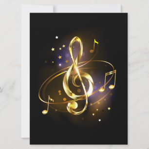 Reserve A Data Clave de Sol Musical de Ouro