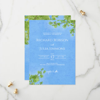 Reserve A Data CLEAR Weding Invitation/Watercolor Tree