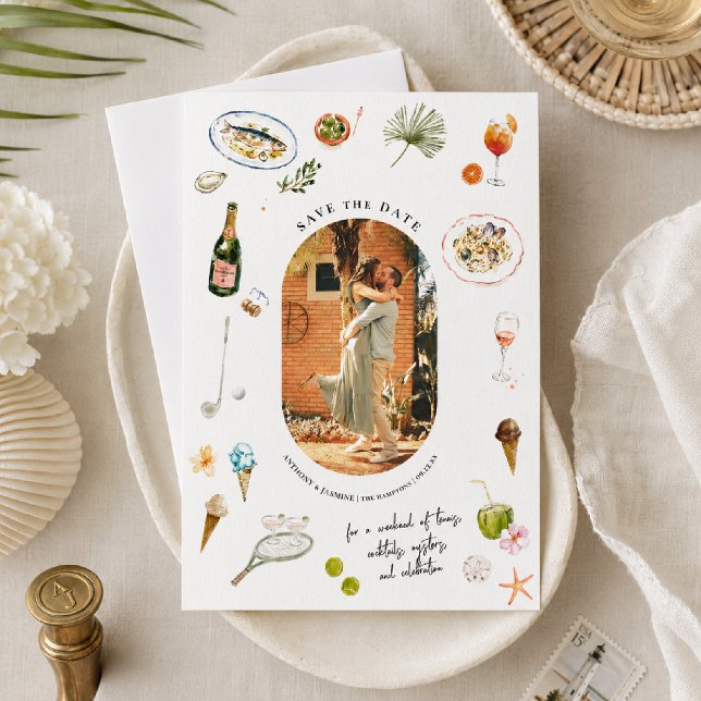 Reserve A Data Clube de Verão Aquarela | Foto Personalizada (Criador carregado)