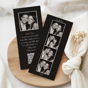 Reserve A Data Código QR Casamento Cabine de Fotos Preto Moderno