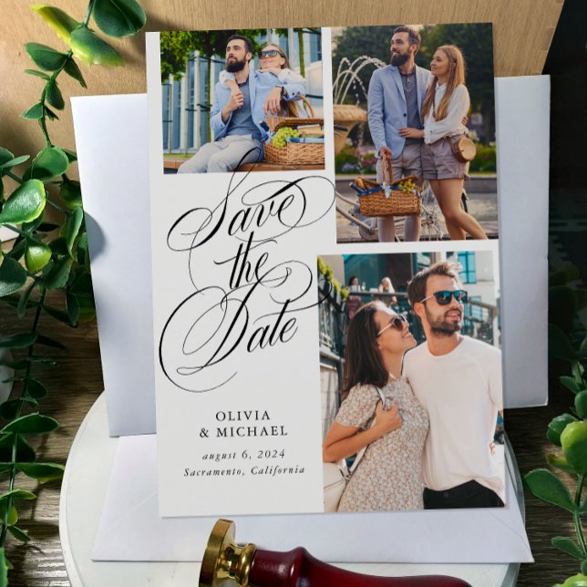 Reserve A Data Código QR Casamento de Colagem de Fotos (Criador carregado)