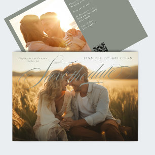 Reserve A Data Código QR Clássico Verde da cinza Duas Fotografias