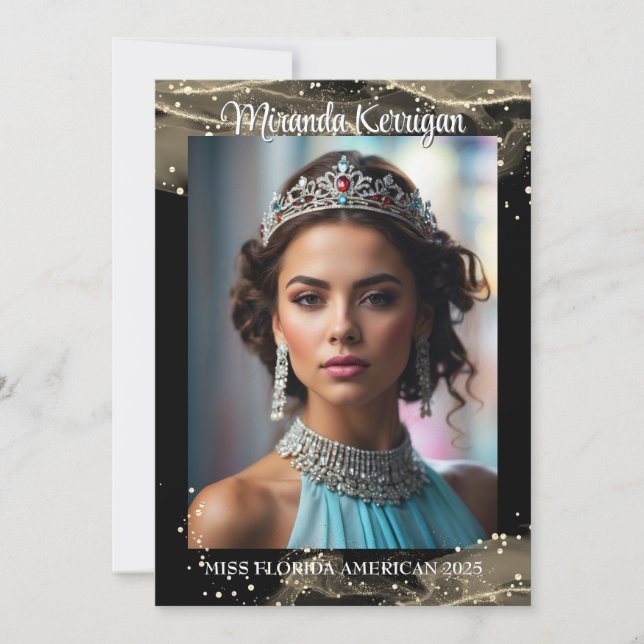 Reserve A Data Código QR da Placa Autografada de Pageant de Areia (Frente)