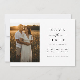 Reserve A Data Código QR de casamento com foto simples e moderno